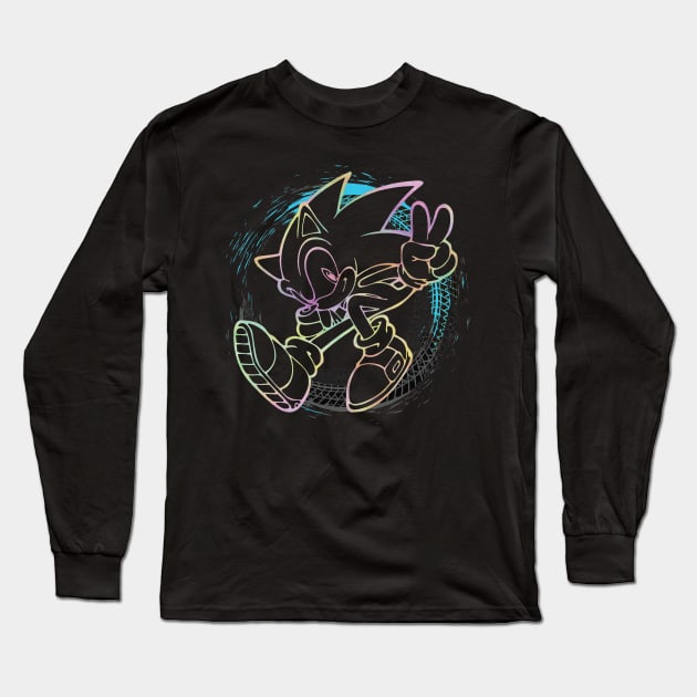 Sonic The Hedgehog - Sonic Full Speed - Type B - Colorful Long Sleeve T-Shirt by Obtineo